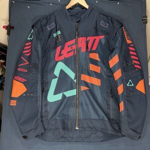 Leatt GPX 4.5 X-Flow Racing Moto Jacket Light Weight Water Resistant Blue XXL